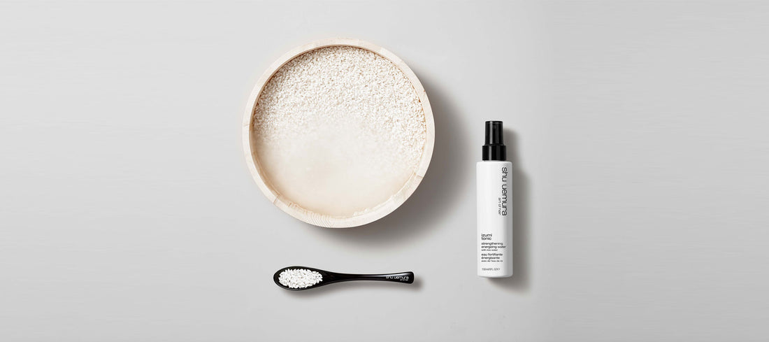Using Japanese rice water for hair strength and body with NEW Izumi Tonic