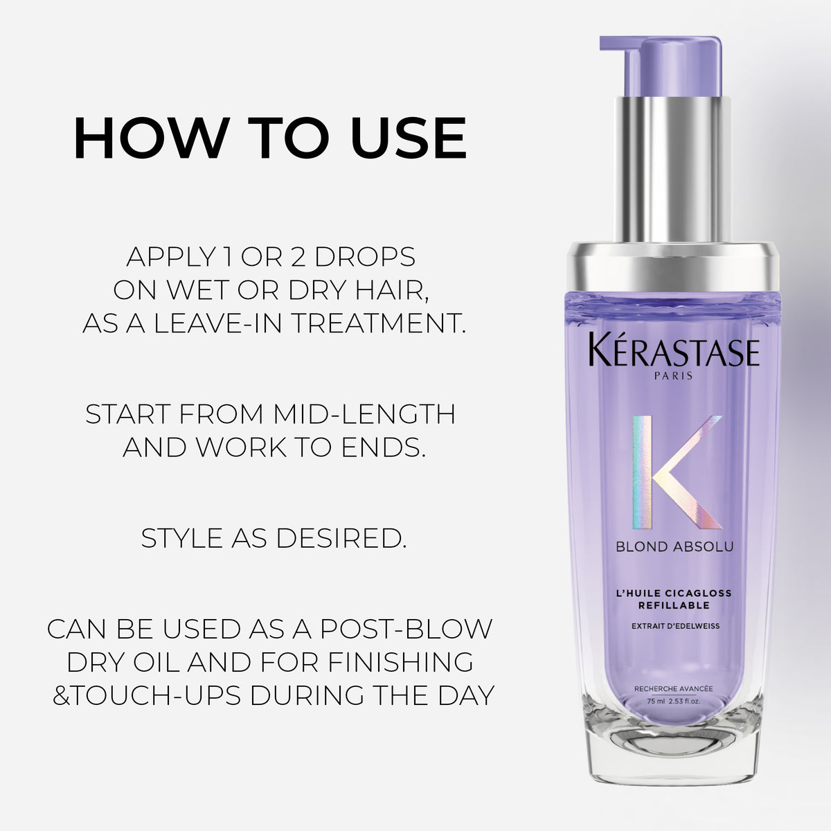Kérastase Blond Absolu L'Huile Cicagloss Refill Hair Oil - 75ml