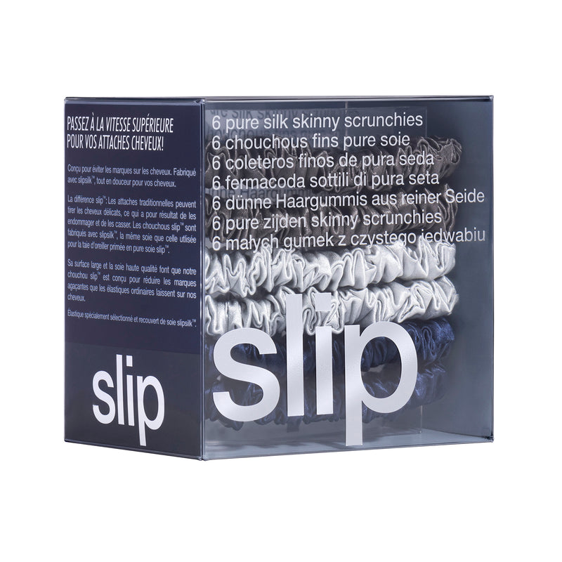 Slip Silk Skinny Scrunchies Midnight x 6