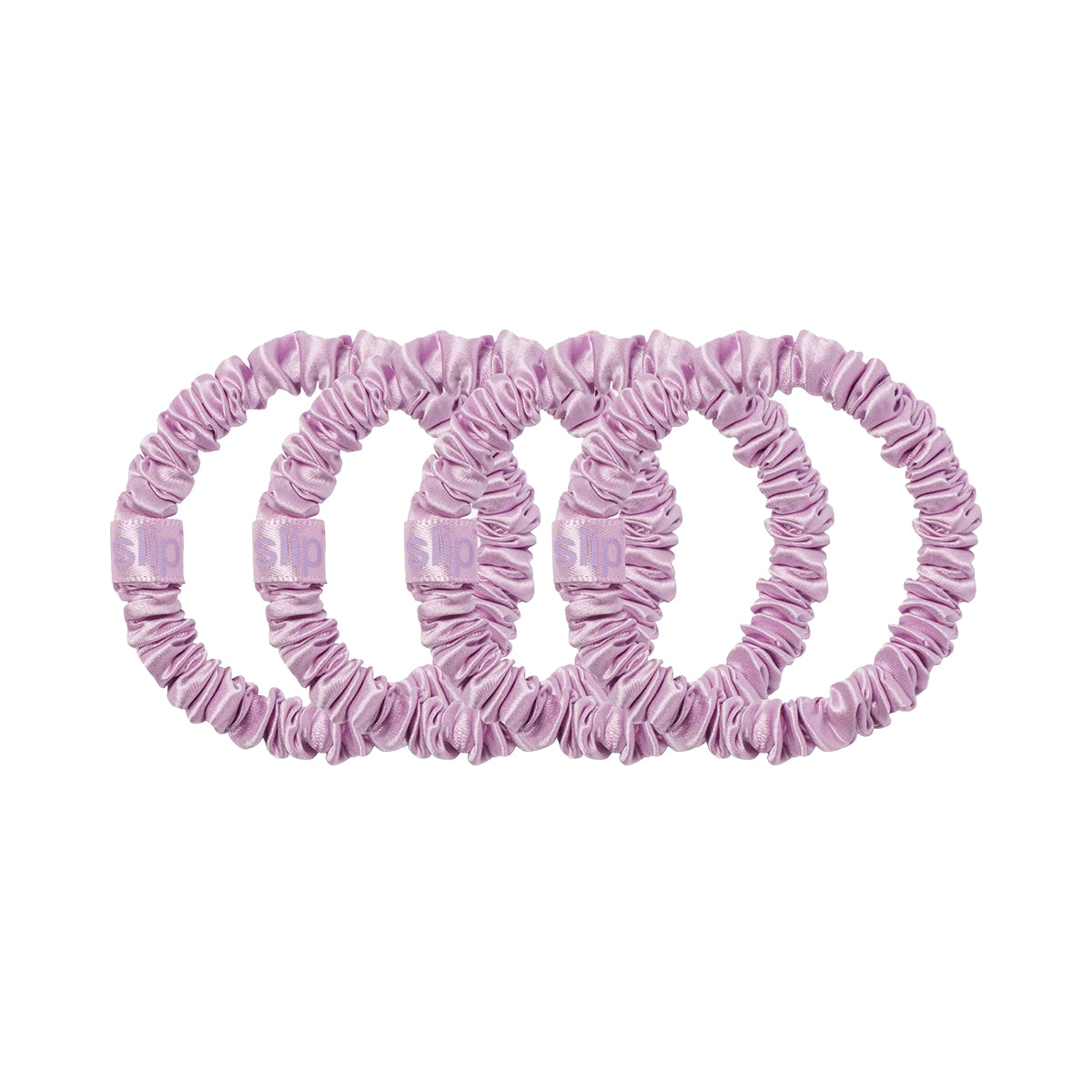 Slip Silk Wildflower Skinny Scrunchies Lilac x 4