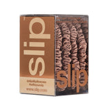 Slip Silk Back to Basics Skinny Scrunchies Light Brown x 4