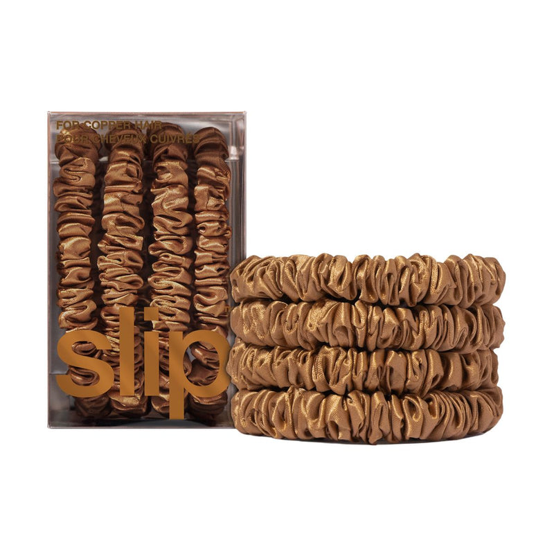 Slip Silk Back to Basics Skinny Scrunchies Copper x 4