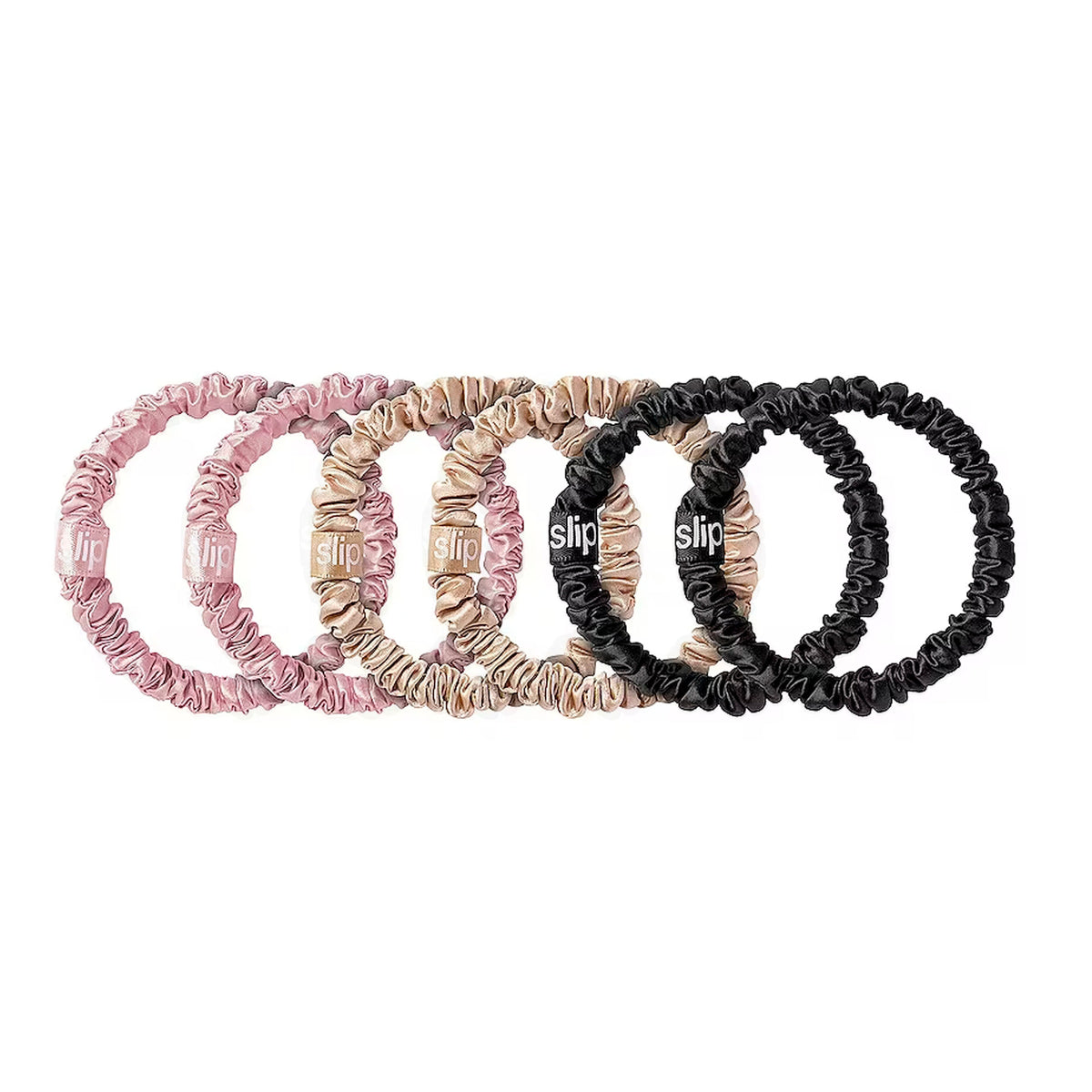Slip Silk Skinny Scrunchies Multi x 6