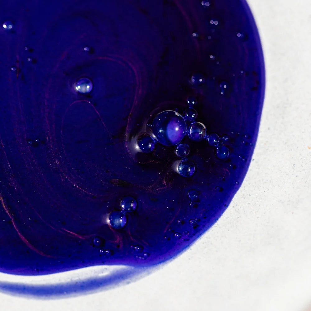 Deep blue-violet texture of Oway Blondeway Bluemoon Hair Bath
