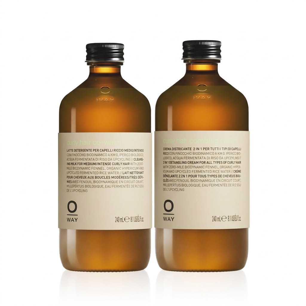 Oway Co-Wash Curl Routine with Curly Hair Co-Wash 240ml and Curly Hair Combing Cream 240ml