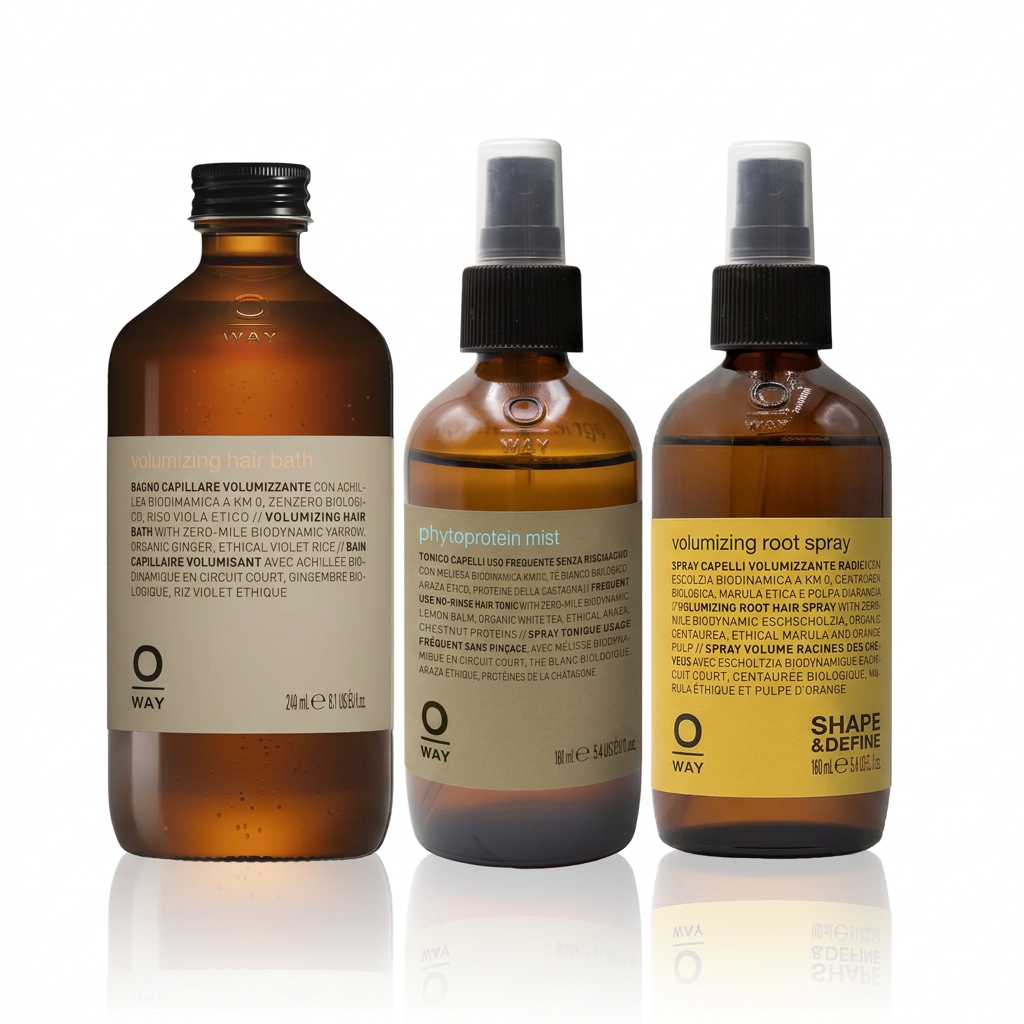 Oway Volume Routine with Volumizing Hair Bath 240ml, Phytoprotein Mist 160ml and Volumizing Root Spray 160ml