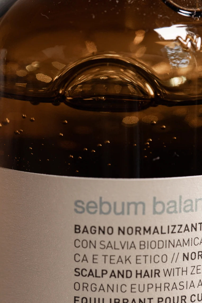 Close-up of the Oway Sebum Balance Hair Bath 240ml bottle and label