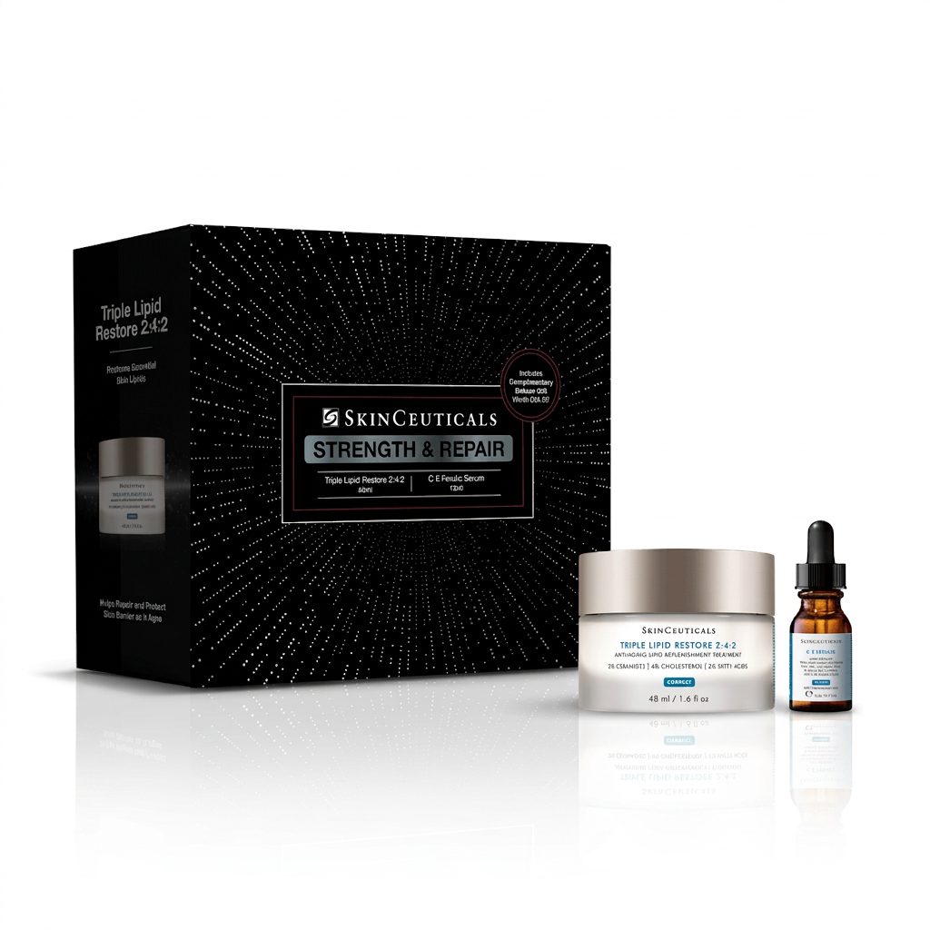 SkinCeuticals Strength & Repair gift box with Triple Lipid Restore 2:4:2 48ml and complimentary C E Ferulic 15ml