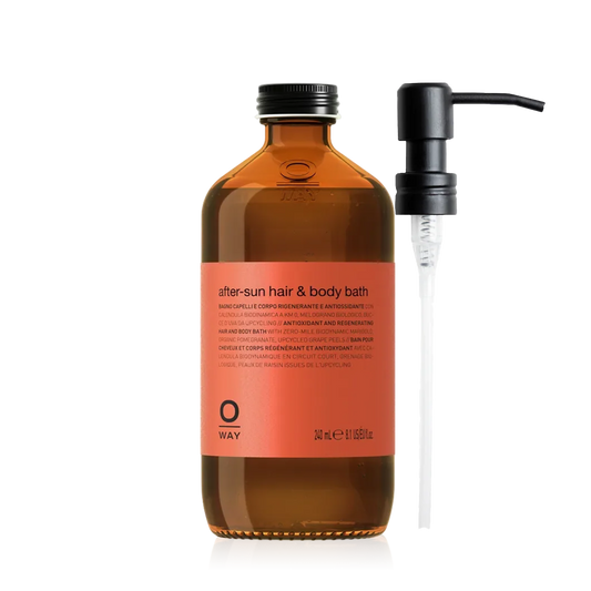 Oway After-Sun Hair & Body Bath 240ml amber glass bottle
