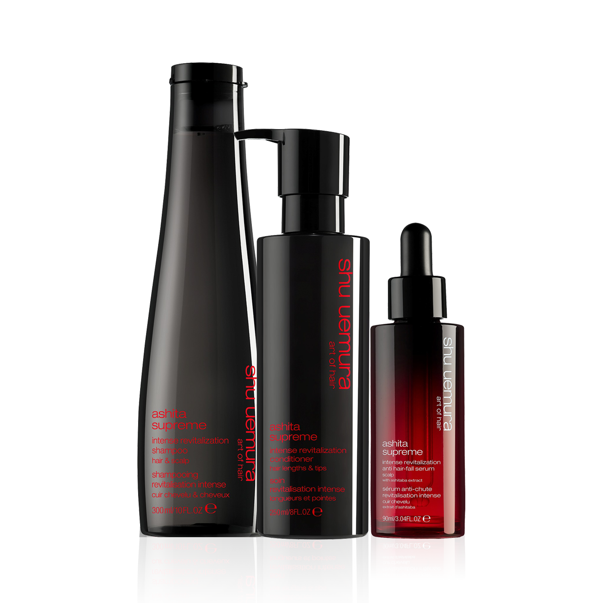 Shu Uemura Ashita Supreme Intense Revitalisation Shampoo, Conditioner & Anti Hair-Fall Serum- New Formula