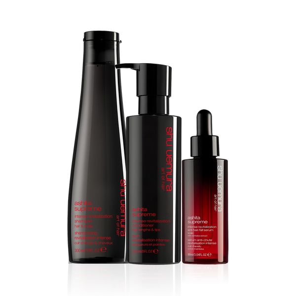 Shu Uemura Ashita Supreme Intense Revitalisation Shampoo, Conditioner & Anti Hair-Fall Serum- New Formula