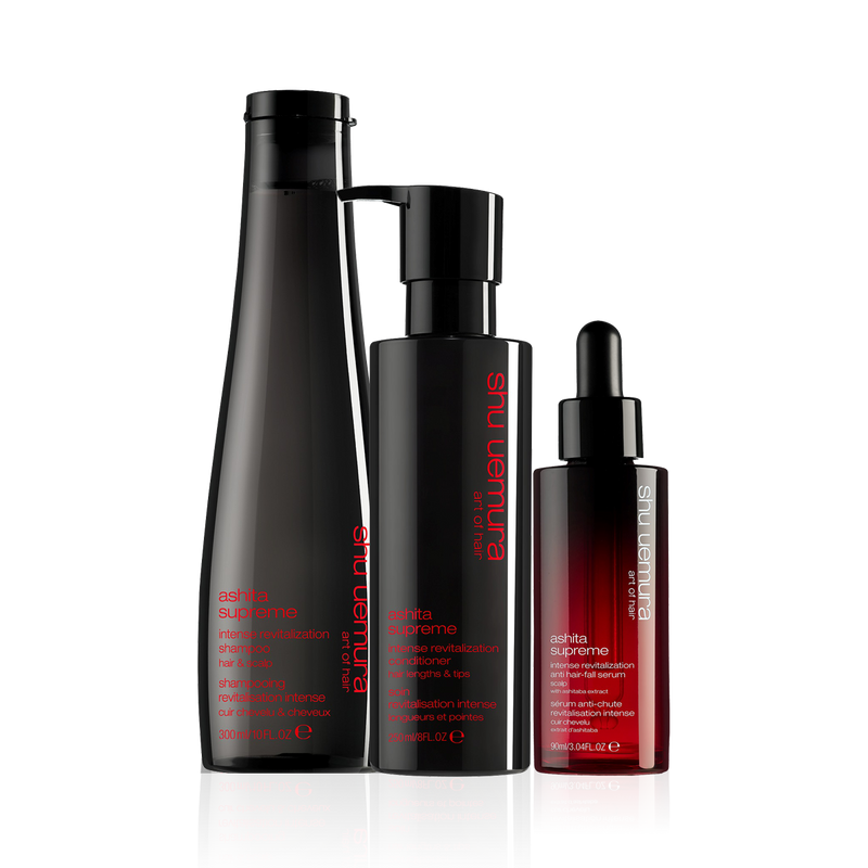 Shu Uemura Ashita Supreme Intense Revitalisation Shampoo, Conditioner & Anti Hair-Fall Serum- New Formula