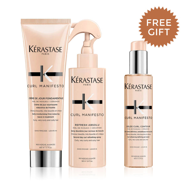 Kérastase Curl Manifesto Crème De Jour Fondamentale & Refresh Absolu + Free Gift of Gelée Curl Contour Gel-Cream