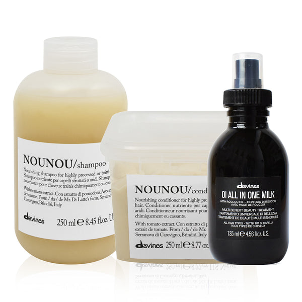 Davines NOUNOU Gift Set (Nourishing Shampoo, Conditioner & OI All in One Milk)