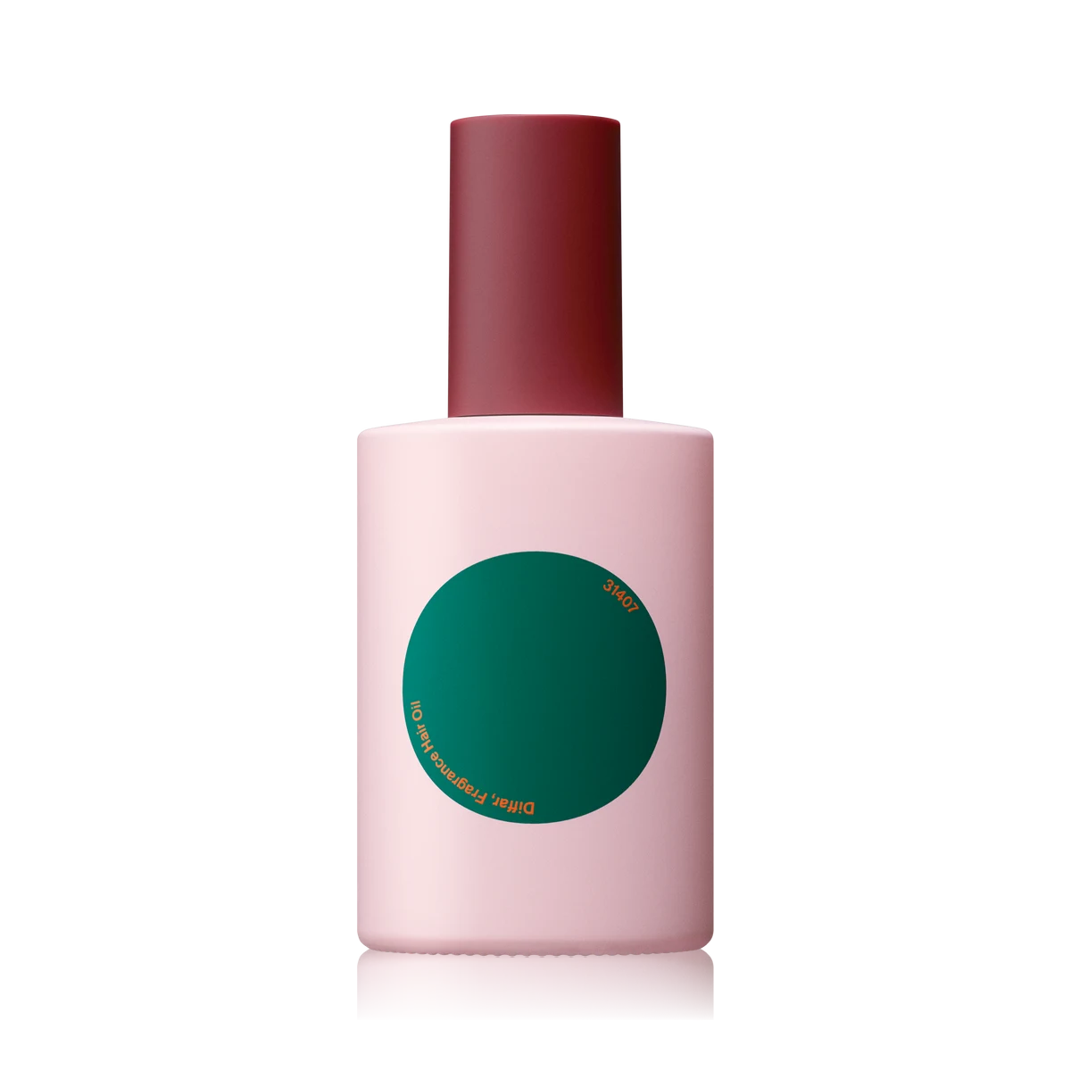 Diffar Herbal Floral Fragrance Hair Oil 90ml in a pale pink glass bottle with a burgundy cap