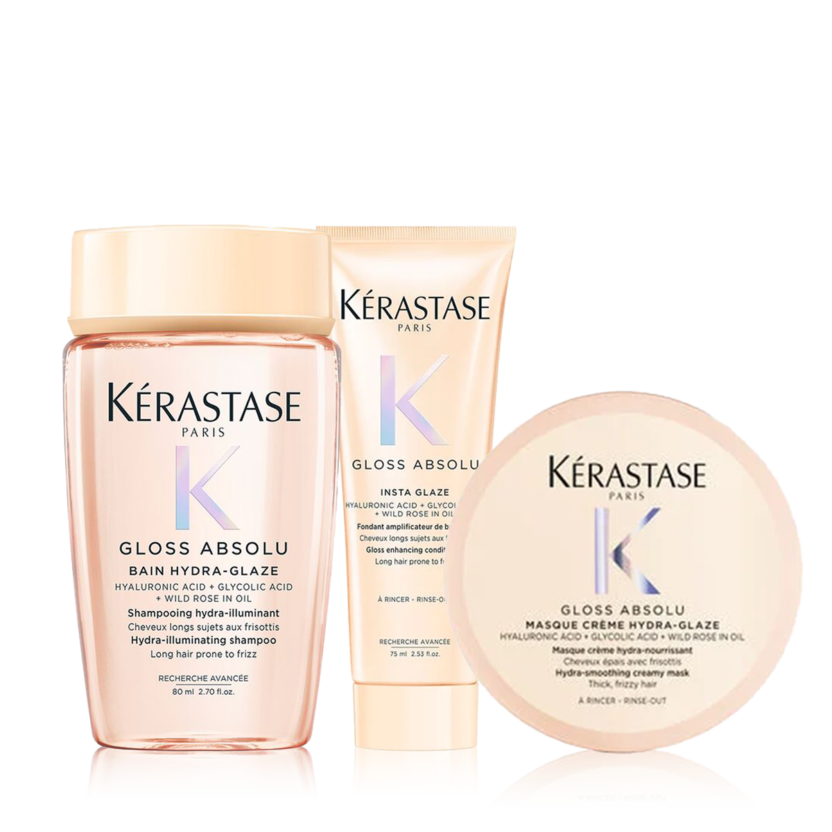 Kérastase Gloss Absolu Shampoo, Conditioner and Masque Travel Size Bundle