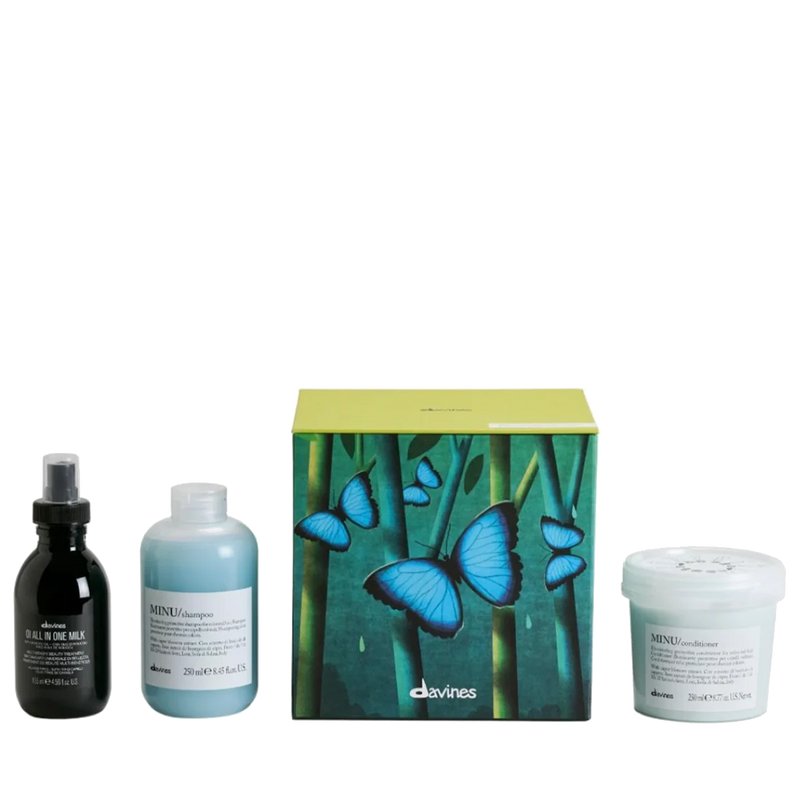 Davines Minu Magical Forest Gift Set - Minu Shampoo, Condiditoner and Oi All-In-One Milk