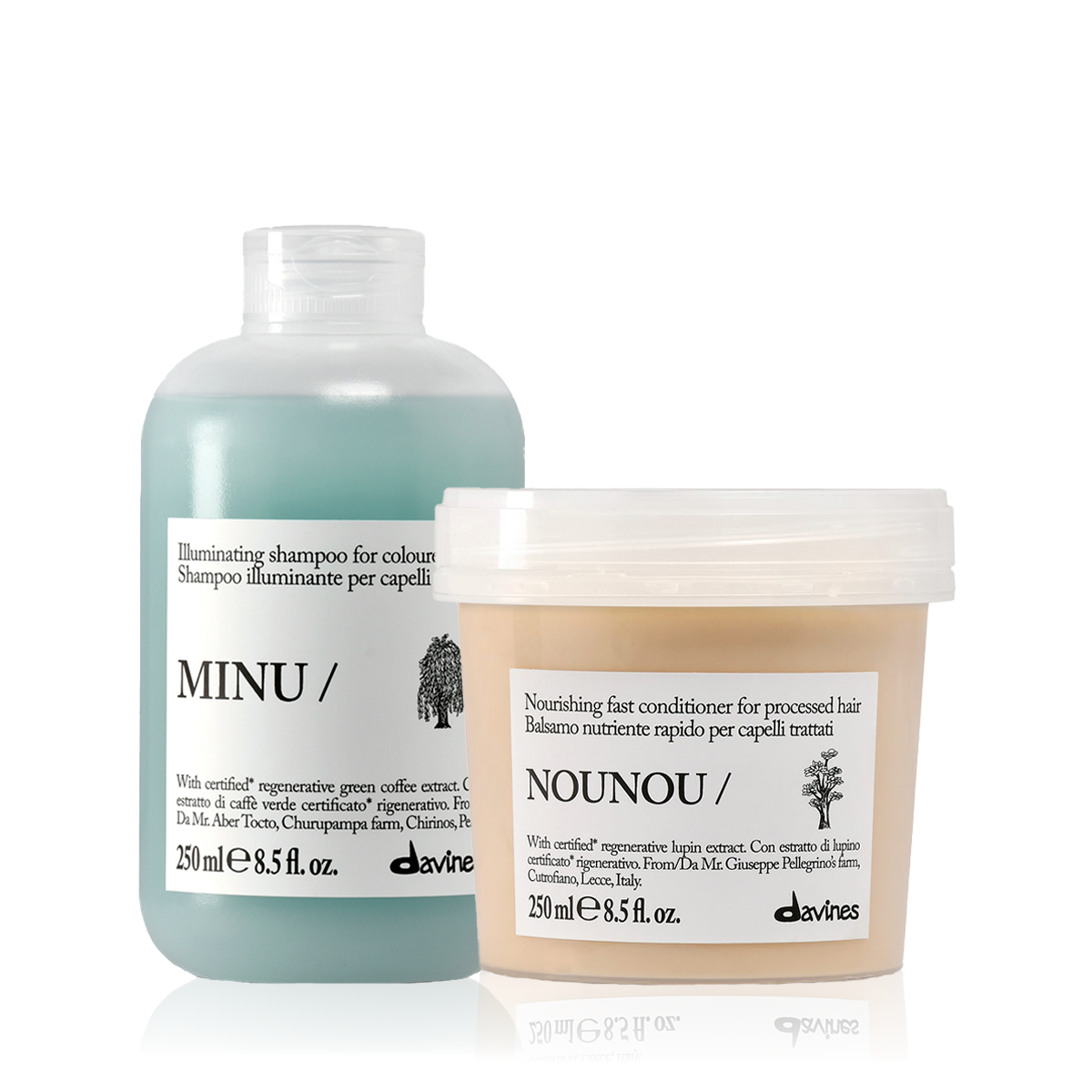 Davines Minu Shampoo and Nounou Conditioner Bundle