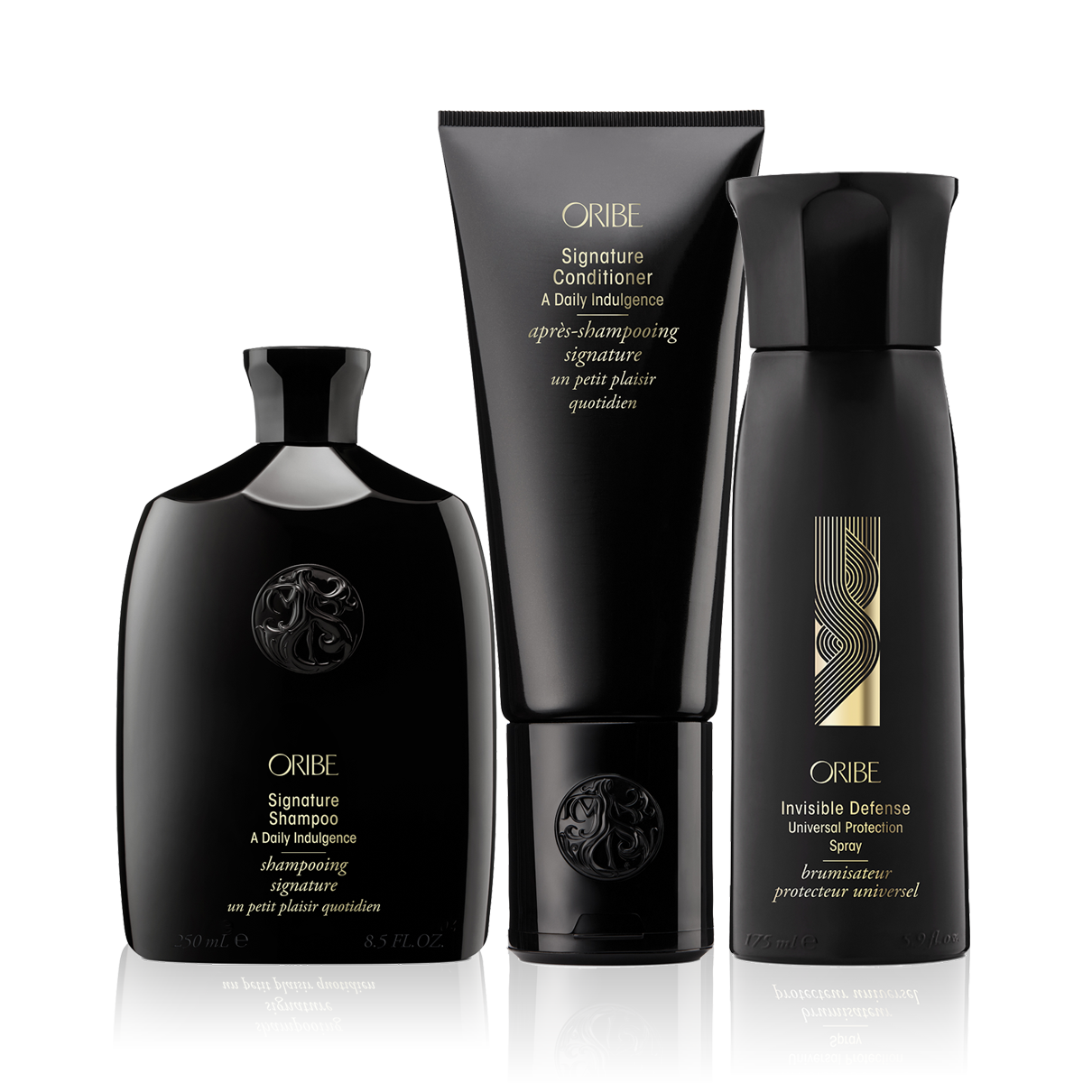 Oribe Signature Shampoo, Conditioner Invisible Defence Universal Spray