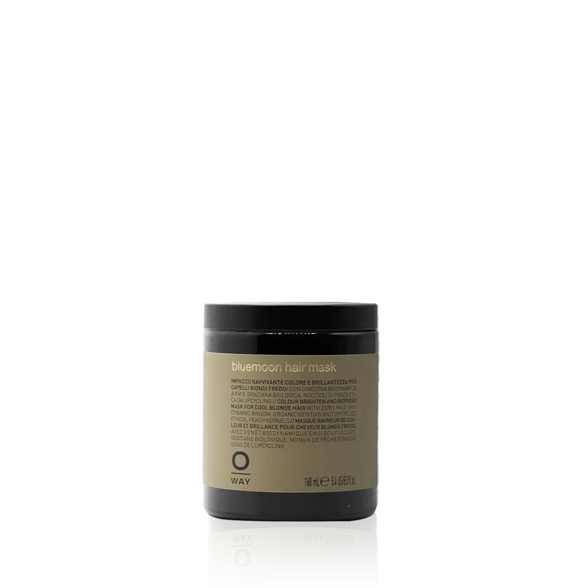 Oway Blondeway Bluemoon Hair Mask in a 160ml dark glass jar