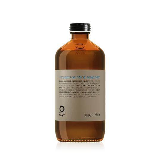 Oway Frequent Use Hair & Scalp Bath 240ml amber glass bottle with screw cap