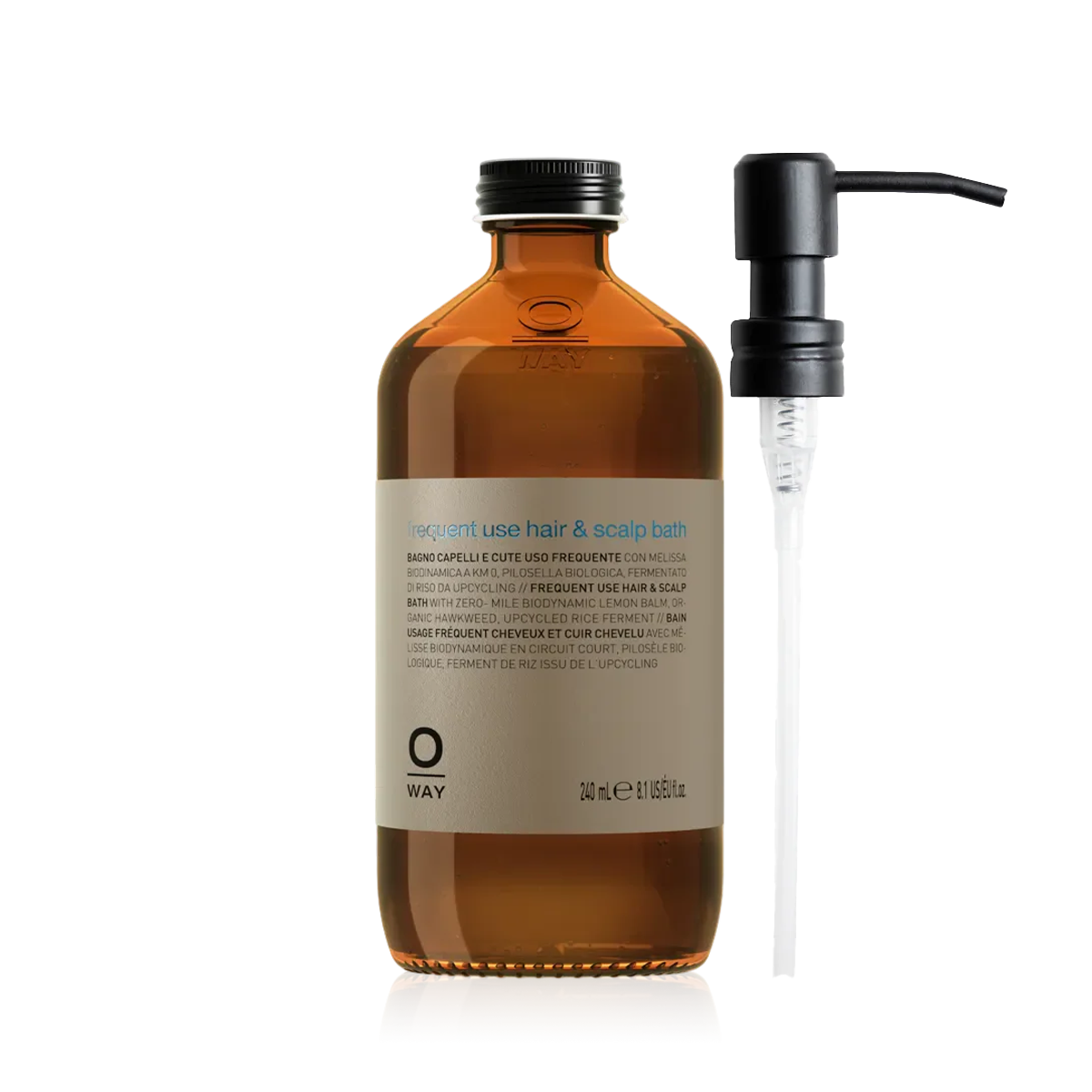 Oway Frequent Use Hair & Scalp Bath 240ml with metal dispenser