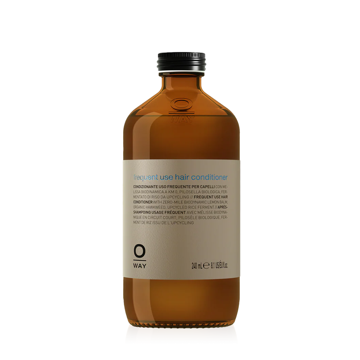 Oway Frequent Use Conditioner 240ml amber glass bottle with a black screw cap