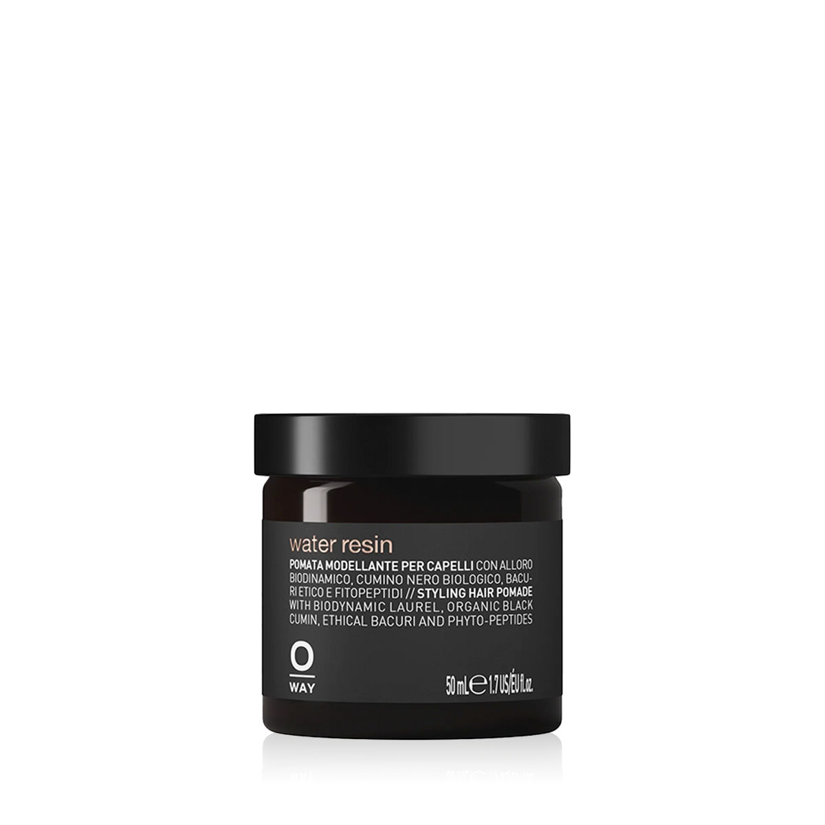 Oway Water Resin 50ml glass jar with black lid