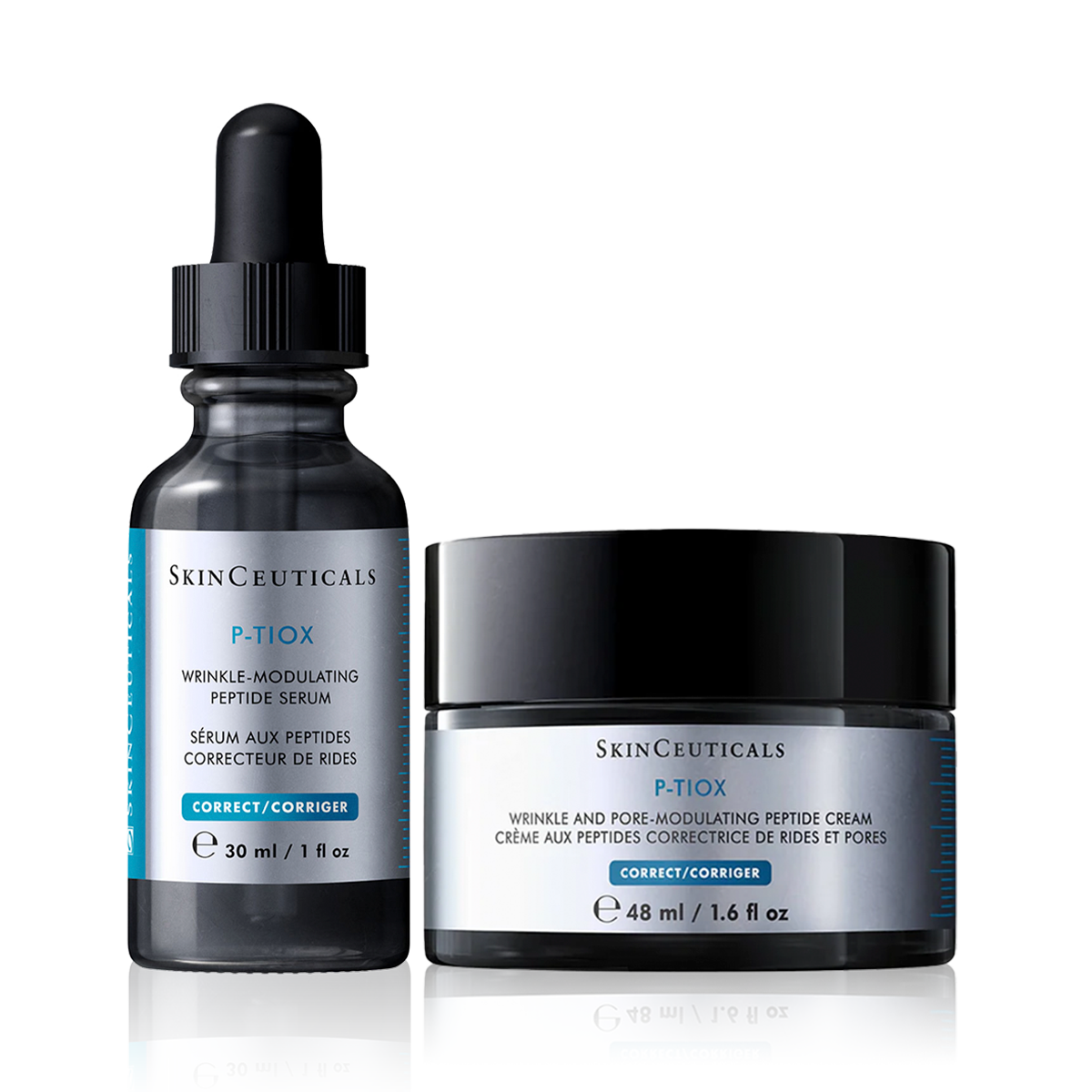 SkinCeuticals P-TIOX Serum 30ml and P-TIOX Cream 48ml skincare routine
