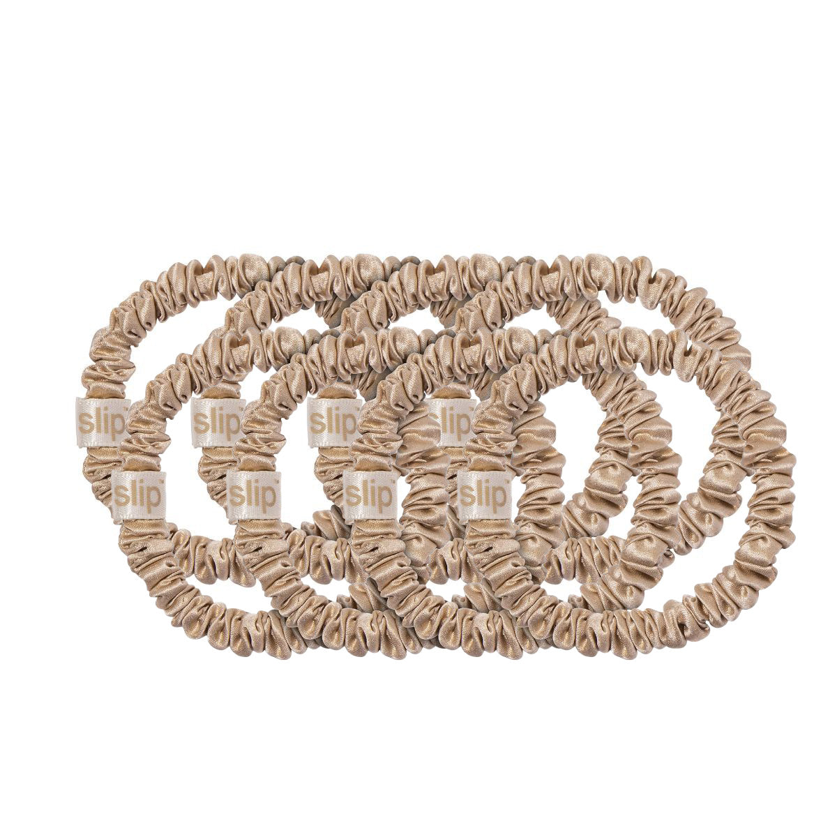 Slip Silk Back to Basics Skinny Scrunchies Blonde x 8