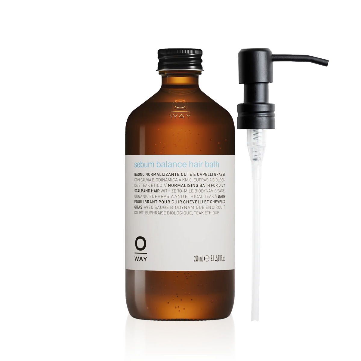Oway Sebum Balance Hair Bath 240ml with optional metal dispenser pump