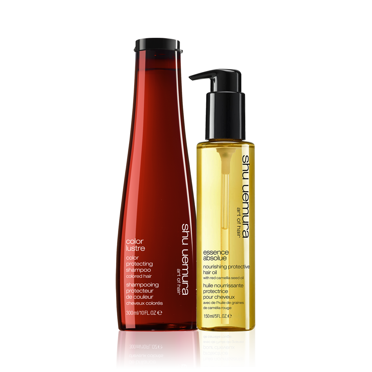 Shu Uemura Colour Protecting Color Lustre Shampoo & Shu Uemura Essence Absolue Protective Oil