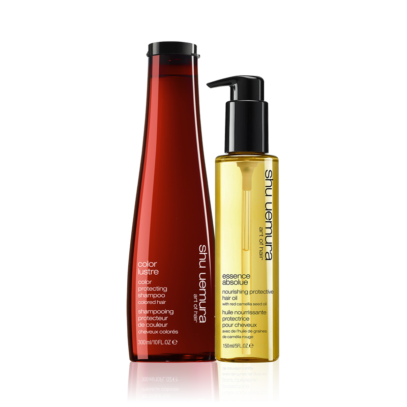 Shu Uemura Colour Protecting Color Lustre Shampoo & Shu Uemura Essence Absolue Protective Oil