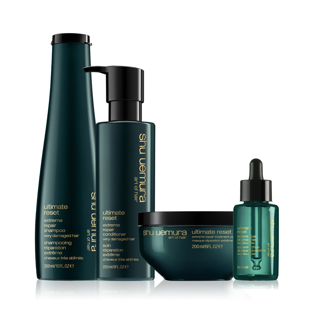 Shu Uemura Ultimate Reset Collection - Shampoo, Conditioner, Treatment & Repair Oil Concentrate