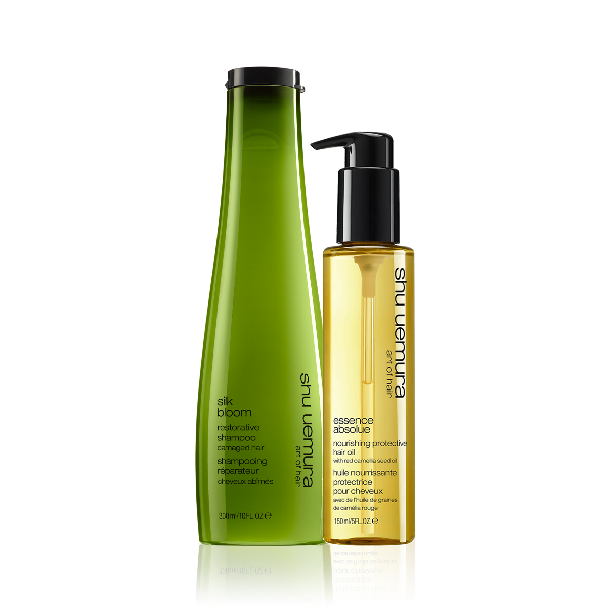 Shu Uemura Silk Bloom Shampoo & Shu Uemura Essence Absolue Protective Oil