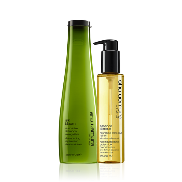 Shu Uemura Silk Bloom Shampoo & Shu Uemura Essence Absolue Protective Oil