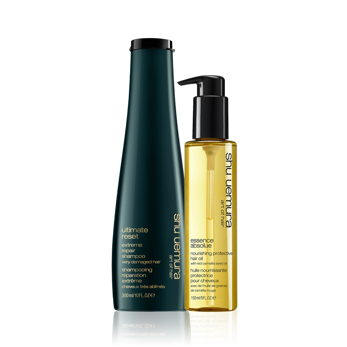 Shu Uemura Ultimate Reset Shampoo & Shu Uemura Essence Absolue Protective Oil