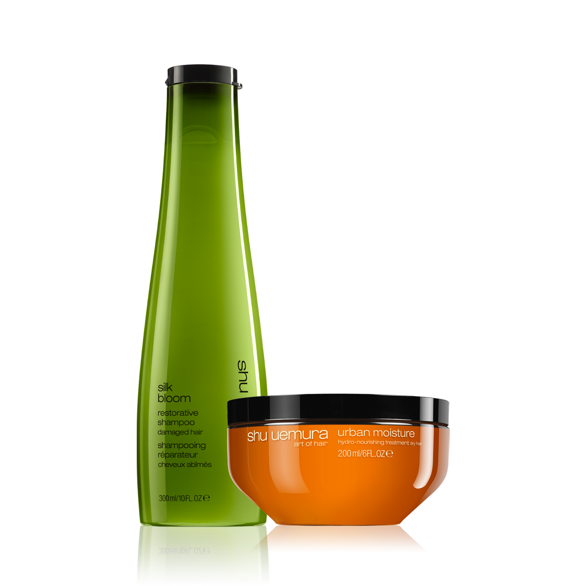 Shu Uemura Silk Bloom Shampoo & Urban Moisture Masque Damaged Hair Bundle