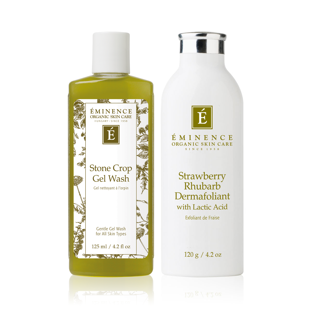 Eminence Stone Crop Gel Wash and Strawberry Rhubarb Dermafoliant Bundle