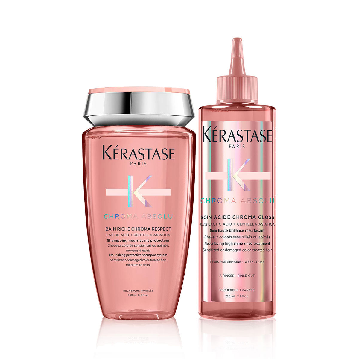 Kérastase Chroma Absolu Bain Riche Shampoo - 250ml and Chroma Absolu Soin Acid Chroma Gloss - 210ml Bundle
