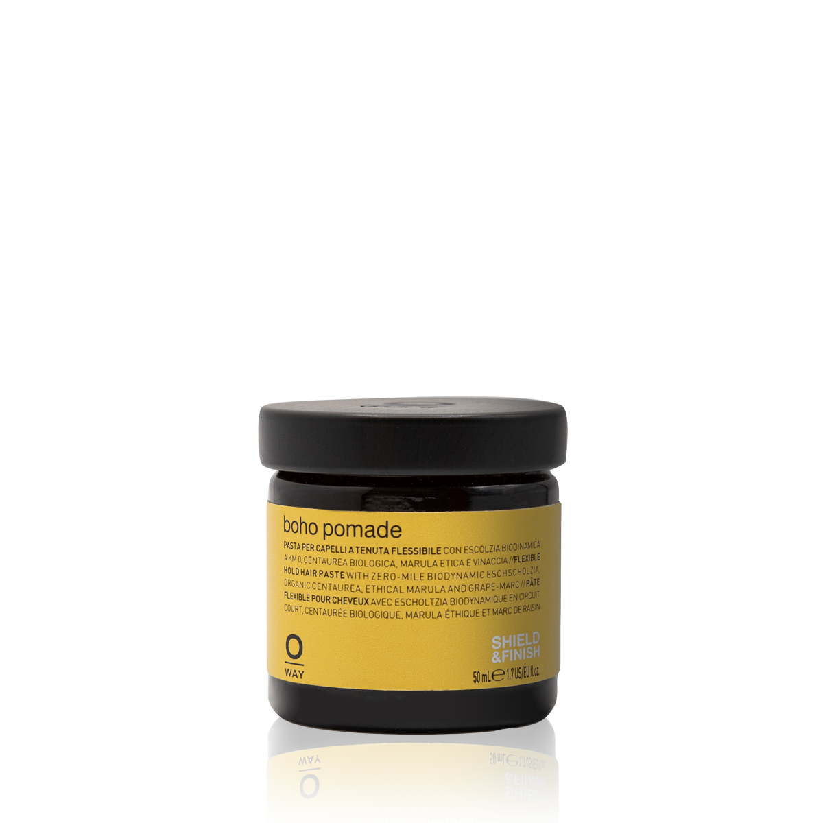 Oway Boho Pomade 50ml flexible-hold styling paste in amber glass jar