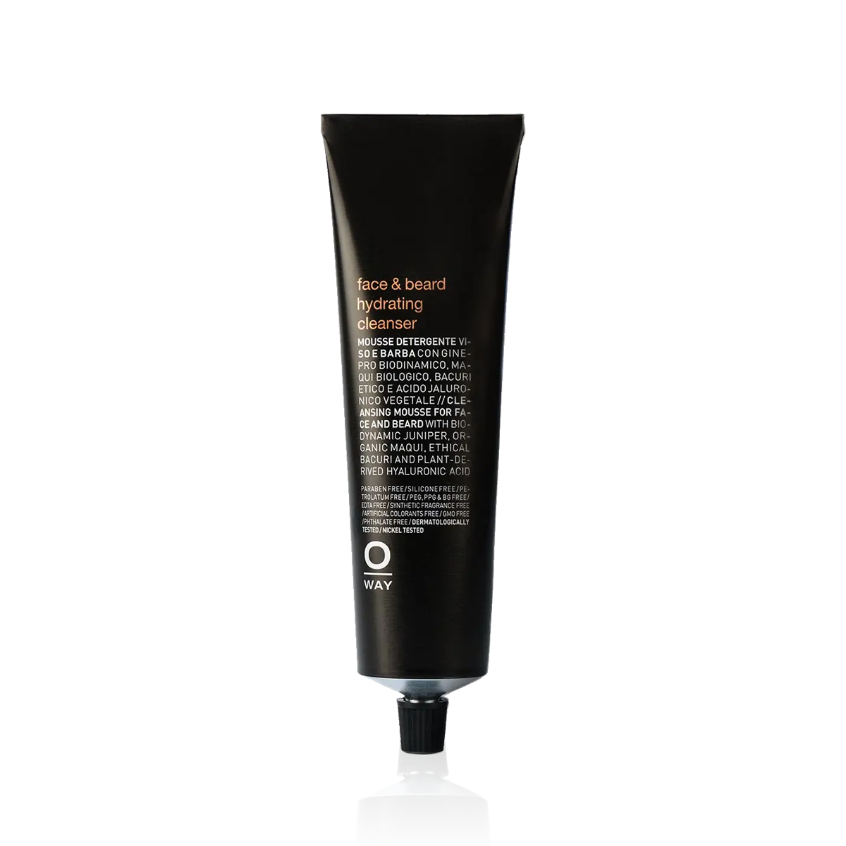 Oway Face & Beard Hydrating Cleanser 150ml black tube with a screw cap