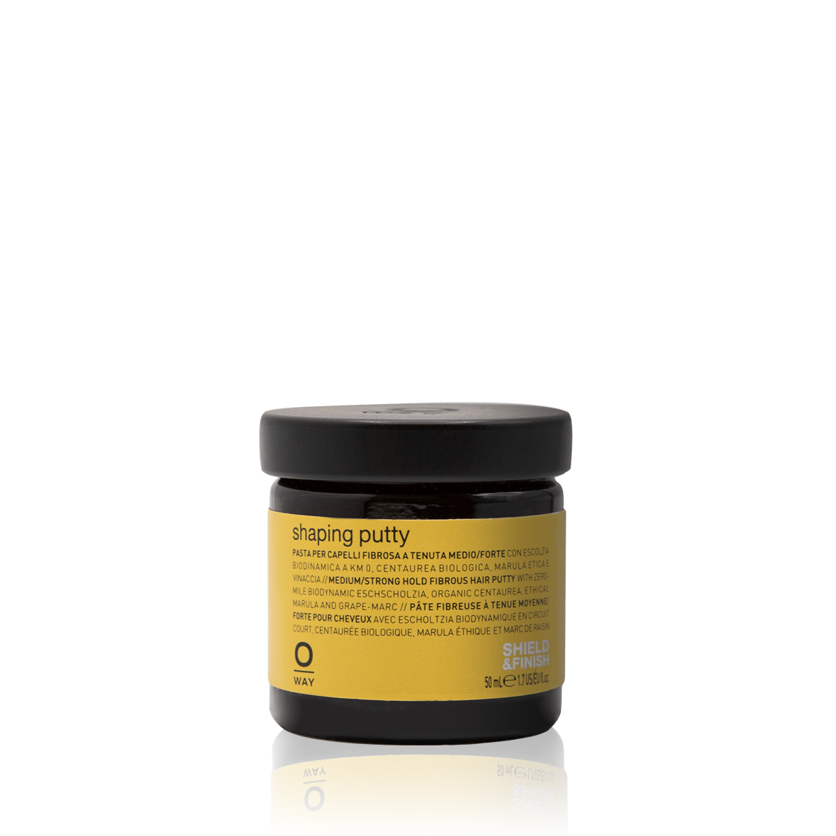 Oway Shaping Putty 50ml fibrous styling paste in amber glass jar
