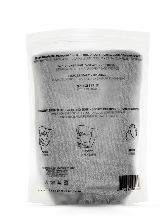 Iles Formula Turban Towel for Hair - GREY
